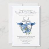 青フローラ航海のいかり水結婚色のInv 招待状 (正面)