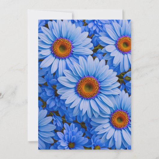 青フローラ青ひまわり青デイジー結婚ズ 招待状 (裏面)