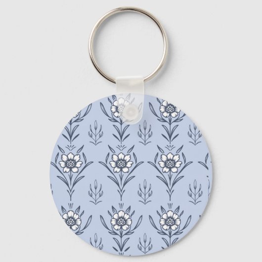 青フローラ キーホルダー (正面)