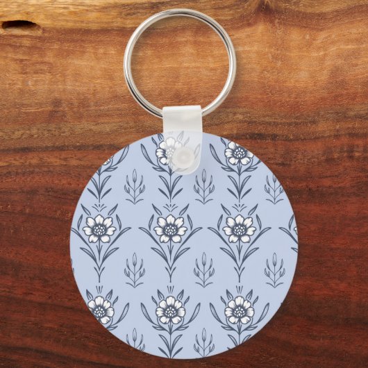 青フローラ キーホルダー (裏面)