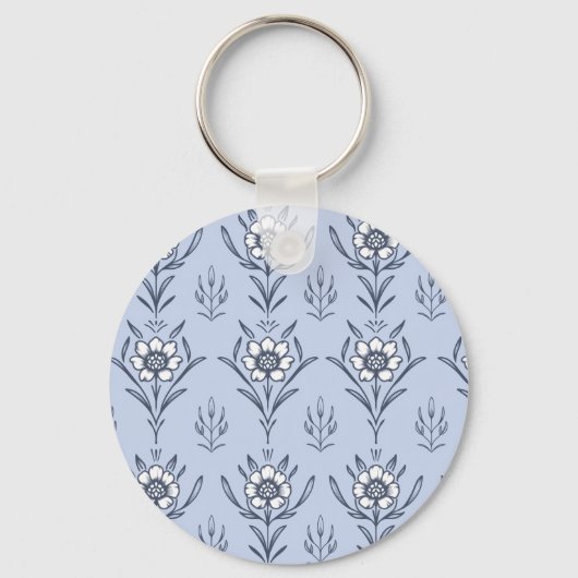 青フローラ キーホルダー (裏面)