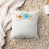 青フローラ クッション (ブランケット)