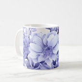 青フローラ コーヒーマグカップ (正面左)