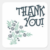 青フローラ スクエアシール (正面)