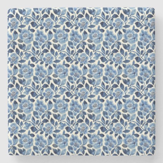 青フローラ ストーンコースター (正面)