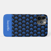 青フローラ パーソナライズされた Case-Mate iPhoneケース (裏面(横))