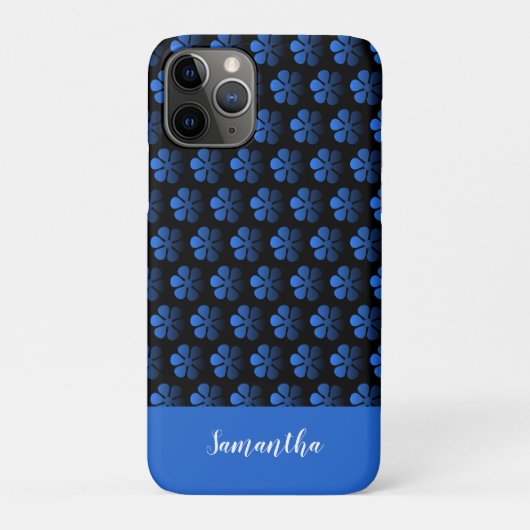 青フローラ パーソナライズされた Case-Mate iPhoneケース (裏)