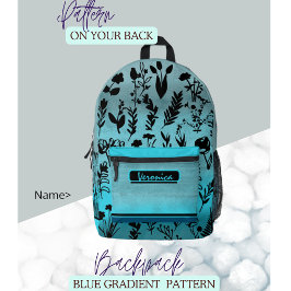 青フローラ プリントバックパック