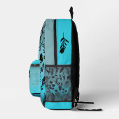 青フローラ プリントバックパック (右)