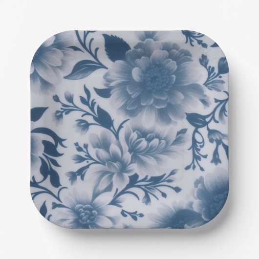青フローラ ペーパープレート (正面)