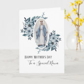 青フローラ |奈々おばあちゃん |宗教的な母マリア カード (黄色い花)