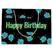 青フローラ（黒） ラージペーパーバッグ (裏面)