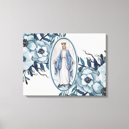 青フローラ | Lady of Grace |ヴァージン |レース キャンバスプリント (正面)