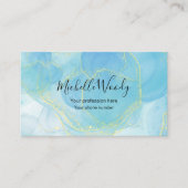 青プロフェッショナルスタイリッシュモダン 名刺 (正面)