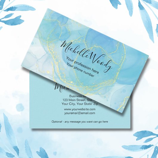 青プロフェッショナルスタイリッシュモダン 名刺