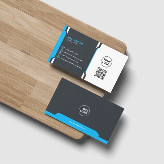 青プロフェッショナルモダン企業の 名刺