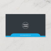 青プロフェッショナルモダン企業の 名刺 (裏面)