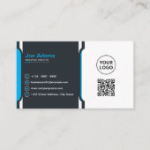 青プロフェッショナルモダン企業の 名刺 (正面)