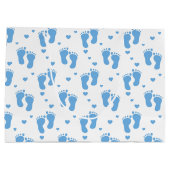 青ベビー足パターン大抱き枕 ラージペーパーバッグ (裏面)