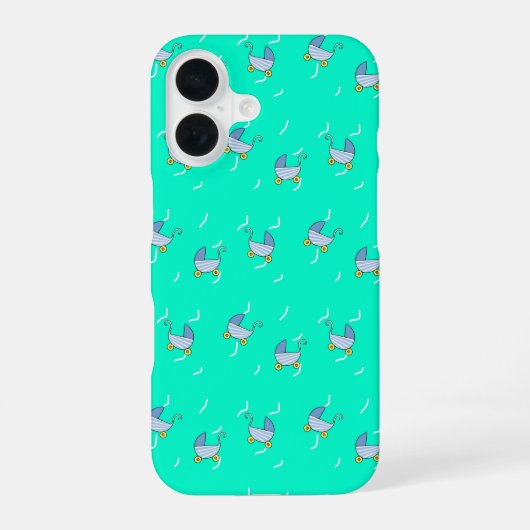 青ベビーpram iPhone 16ケース (裏面)
