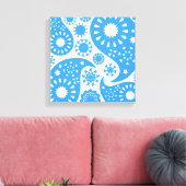 青ペイズリー。 キャンバスプリント (インサイチュ (リビング))