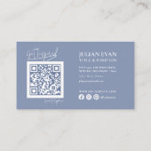 青ホログラフィエレガントックモノグラム名刺 名刺 (裏面)