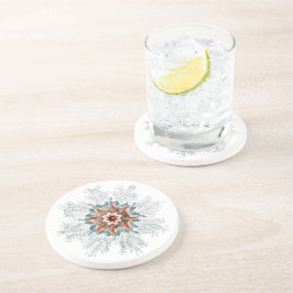 青ボタンの海の生き物砂岩 コースター