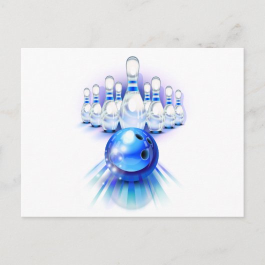 青ボーリング ポストカード (正面)