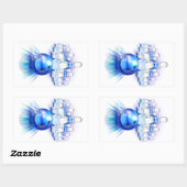 青ボーリング 長方形シール (シート)