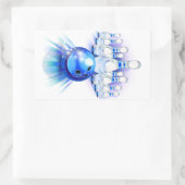 青ボーリング 長方形シール (バッグ)