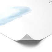 青ポップ・アートの気球の赤ちゃんシャワー歓迎サイン ポスター (角)