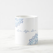 青マンダラオンホワイト編集可能マグカップ コーヒーマグカップ (中央)