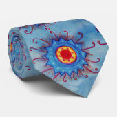 青マンダラパターンタイ ネクタイ (ロール)