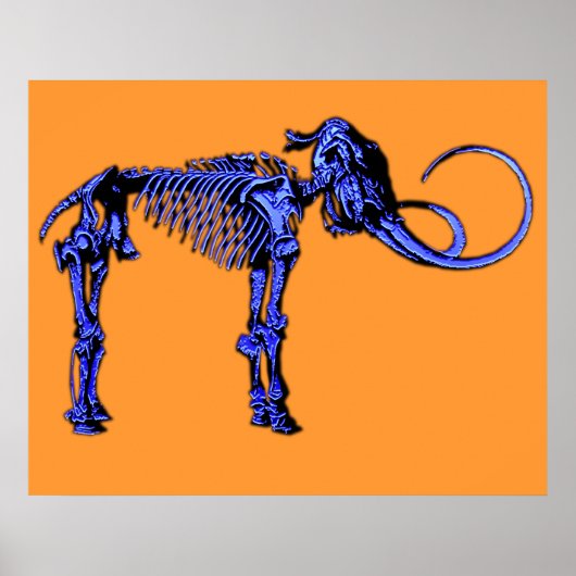 青マンモス骨格 ポスター (正面)