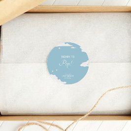 青ミニマルい準備ポップ・アートの男の子 ラウンドシール