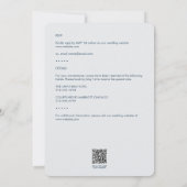 青ミニマルい葉の輪郭オールインワン結婚 招待状 (裏面)