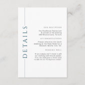 青ミニマルと白の結婚詳細挿入 エンクロージャーカード (正面)