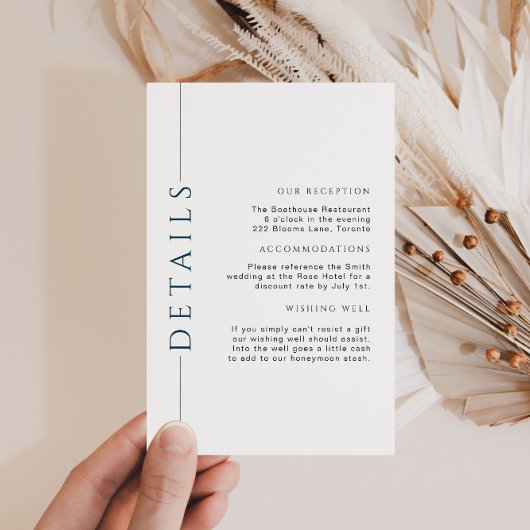 青ミニマルと白の結婚詳細挿入 エンクロージャーカード