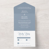 青ミニマルと白結婚の オールインワン招待状 (内側)