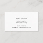 青ミニマルエレガントハサミ美容師 名刺 (裏面)
