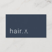 青ミニマルエレガントハサミ美容師 名刺 (正面)