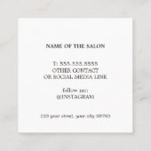 青ミニマルクール白ストライプボビーピンヘア スクエア名刺 (裏面)