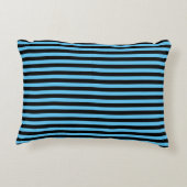 青ミニマルモダンと黒ストライプの アクセントクッション (裏面)