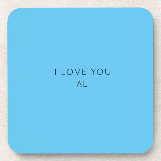 青ミニマルモダンシンプル贈り物 コースター (正面)