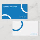 青ミニマルモダン白の歯科医 名刺 (正面/裏面)