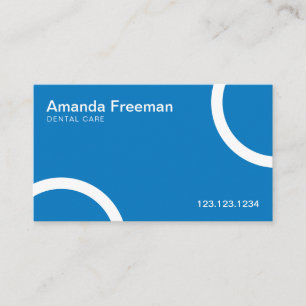 青ミニマルモダン白の歯科医 名刺