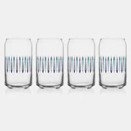 青ミニマルレトロインスパイア ガラス缶