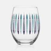 青ミニマルレトロインスパイア ステムなしワイングラス (裏面)