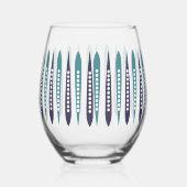 青ミニマルレトロインスパイア ステムなしワイングラス (左)