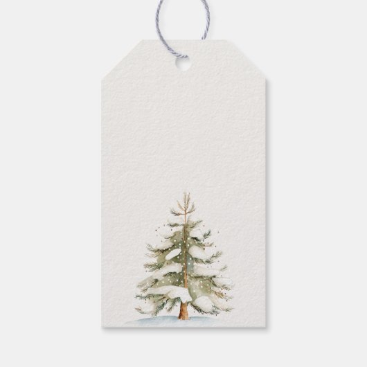 青ミニマル冬のチャストマスボーイベビーシャワー ギフトタグ (裏面)